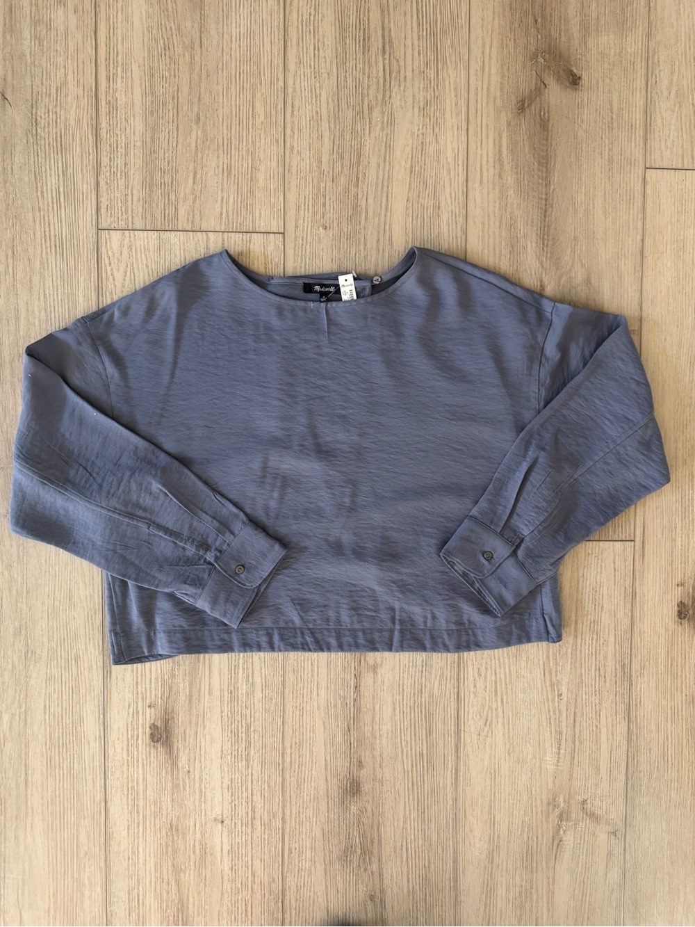 Madewell Relaxed Tulip-Back Boxy Top in Slate Blue